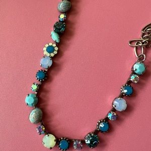 Mariana blue themed necklace with multicolor stones/designs
